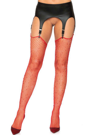 Brielle Rhinestone Fishnet Stockings