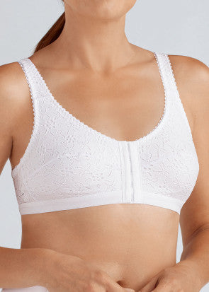 Amoena Sandra framknäppt postoperativ bh S-4XL vit