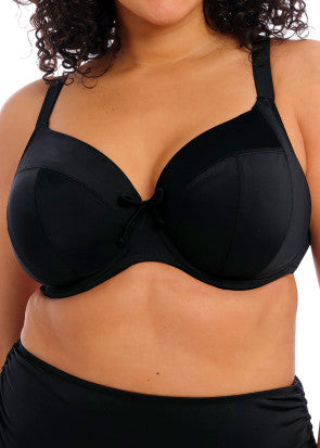 Elomi Swim Plain Sailing Black bikiniöverdel plunge F-N kupa