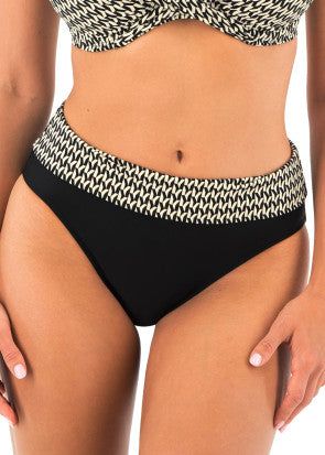 Fantasie Swim Koh Lipe Black and Cream bikiniunderdel med vikbar kant