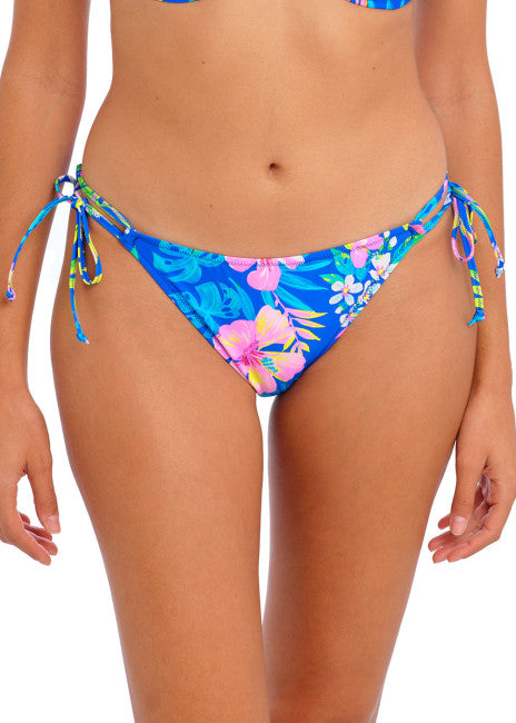 Freya Swim Hot Tropics Blue bikiniunderdel med sidknytning