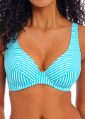 Freya Swim Jewel Cove Stripe Turquoise bikiniöverdel högt apex D-M-kupa